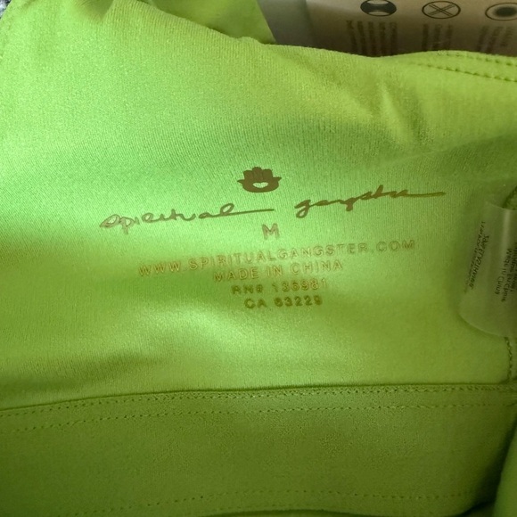 NWT Spiritual Gangster Green Salem Short Bodysuit Yoga Women Size Medium - Picture 4 of 7